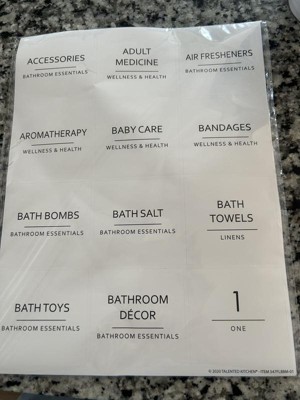 Talented Kitchen 174-Piece Set of Minimalist Bathroom Labels for Organizing  Medicine Cabinets, Black Print on White Stickers for Makeup, Cosmetics,  Shower Bottles (Water-Resistant)