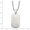 Chisel Titanium Brushed with .02 carat Diamond Accent Dog Tag 22" Necklace - 4 of 4