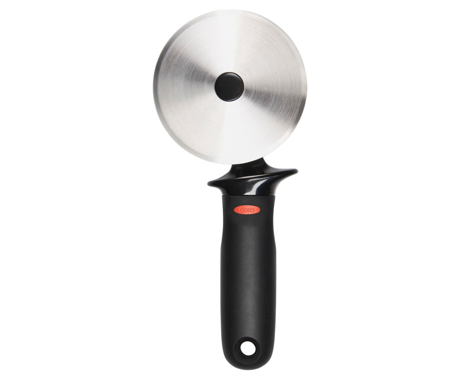 OXO Softworks Pizza Wheel: Stainless Steel Pizza Slicer & Roller, Dishwasher-Safe, Black Handle