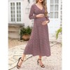 Coolmee Women's Summer Floral Maxi Dress Casual Wrap V Neck Long Sleeve Tie Waist Ruffle Boho Flowy Long Dresses - 2 of 4