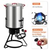 Turkey Fryer, 5000 BTU Aluminum Outdoor Deep Fryer with 0-5 PSI Regulator & Injector Thermometer Kit - 2 of 4