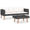 vidaXL 2 Piece Patio Lounge Set with Cushions Poly Rattan Black - 2 of 4