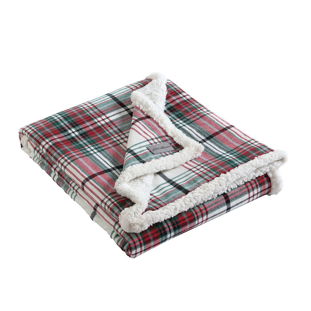 Photos - Duvet Eddie Bauer 50"x60" Montlake Plaid Reversible Throw Blanket Red - : Cozy Co 