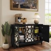 FONTOI Sideboard Cabinet with 3 Mirror Doors, Buffet Cabinet with Storage for Living Room, Entryway, Black, 14.05"*31.49"*47.24" - 4 of 4