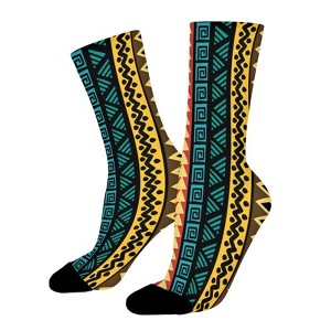 Geometrical Ethnic Motifs Background Women Printed Crew Socks Funny Funky Socks Soft Polyester Novelty Gifts for Artists Men - 1 of 1