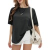 EXLURA Womens Summer Oversized T Shirts Crewneck Loose Workout Short Sleeve Blouse Tops 2025 Y2K Casual Athletic Basic Tee - 2 of 4