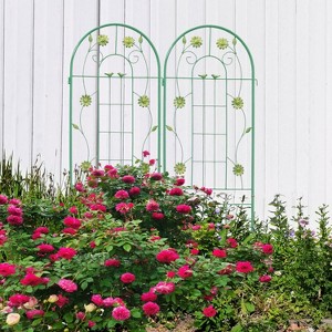 Kelly 2 Pack 86.7''x19.7''Metal Garden Trelli, Flower Support Tiered Planters for Climbing Plants, Patio Outdoor Furniture - The Pop Home - 1 of 4