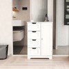 Sevobal Bathroom Storage Cabinets, Floor Organizer with 4 Drawers and 1 Cupboard, Freestanding Storage for Bathroom, White, 22.04"*11.81"*32.68" - 3 of 4