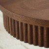 47" Modern Oval Coffee Table in Walnut Brown Finish with Sculptural Pedestal Base for Living Room -3irtyhousy - 3 of 4