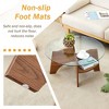 Glass Coffee Table Round Cocktail Table Oval Center Table Accent Table Sofa Table with Diagonal Fan-shaped Tray Leg, Walnut/Natural-ModernLuxe - 3 of 4