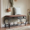 COMHOMA Metal Upholstered Shoe Rack Bench, End of Bed Bench, for Entryway, Bedroom, Metal Frame - 2 of 4