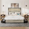 Streamdale Queen Bed Frame with Headboard, Storage, and Charging Station - 2 of 4