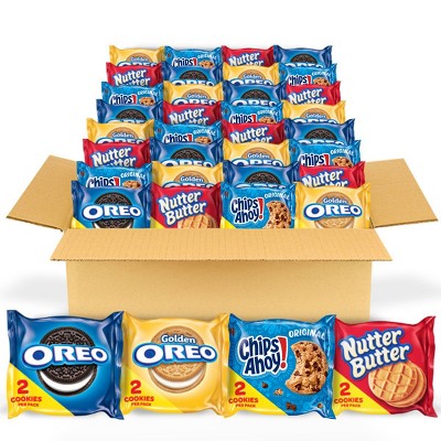 OREO Original, OREO Golden, CHIPS AHOY! & Nutter Butter Cookie Snacks Variety Pack - 44.86oz/56ct