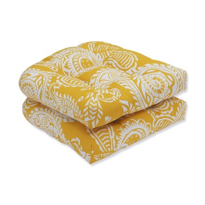 Set of 2 Outdoor/Indoor Wicker Seat Cushions Addie - Pillow Perfect