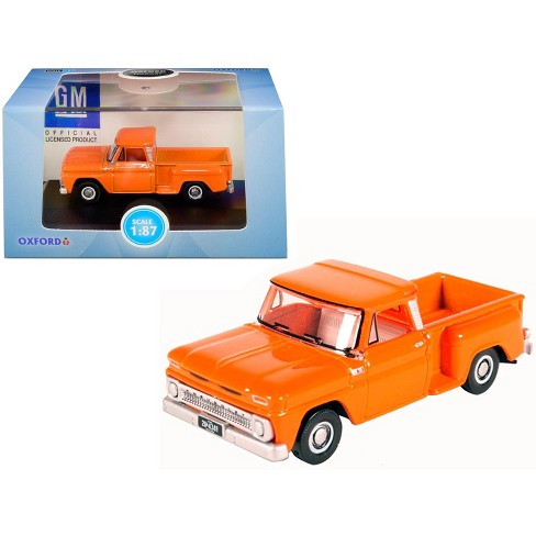 1965 Chevrolet C10 Stepside Pickup Truck Orange 1/87 (HO) Scale Diecast  Model Car by Oxford Diecast