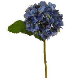 Nearly Natural 12-in Hydrangea Artificial Flower (Set of 12), Blue - 1 of 1
