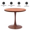 LeisureMod Bristol 27" Round Dining Table – MDF Top with Cherry Steel Pedestal Base, Modern Accent Table for Kitchen, Dining Room & Small Spaces - 4 of 4