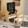 KWPZQEB Kids Table and Chair Set with Convertible Tabletop, Multifunctional Wooden Children Study Table with Bookshelf for Nursery, Playroom, Natural - 4 of 4