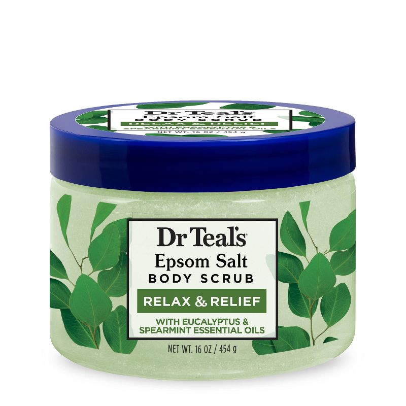Dr Teal&#39;s Exfoliate &#38; Renew Eucalyptus &#38; Spearmint Epsom Salt Body Scrub - 16oz, 1 of 15