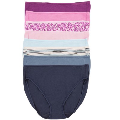 Felina Women's Cotton Modal Hi Cut Panties - 8-pack (floral Dots Basic  Combo, Small) : Target