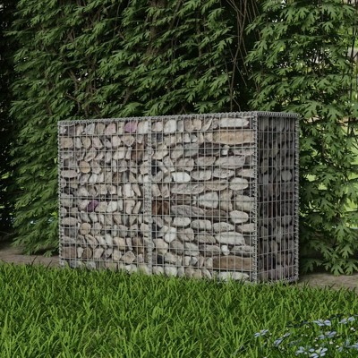 vidaXL Gabion Basket Galvanised Steel 59Inchx19.7Inchx39.4Inch
