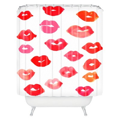 Le Baiser Lips Shower Curtain Red - Deny Designs : Target