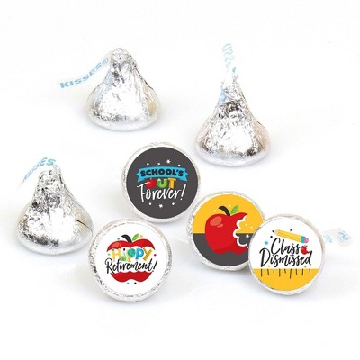 Big Dot of Happiness Teacher Retirement - Happy Retirement Party Round Candy Sticker Favors - Labels Fits Chocolate Candy (1 sheet of 108)