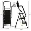 JANSNO Black 3-Step Folding Step Ladder with Handrails & Attachable Tool Bag, Steel Frame, Non-Slip Wide Pedals - 2 of 4