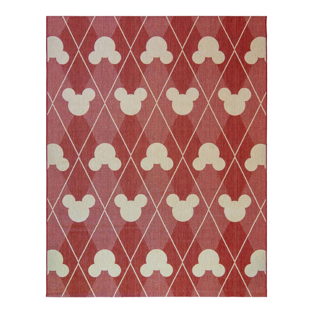Photos - Area Rug 8'x10' Mickey Mouse and Friends Argyle Outdoor Rug Red