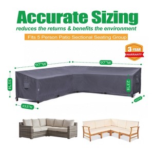 2025 Edition Waterproof Outdoor Patio L Shape Sofa Cover - Grey - 1 of 4
