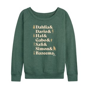 Women's - Disney - Dahlia, Darlo, Hal, Gabo, Safi, Simon, & Bazeema Lightweight French Terry Slouchy - 1 of 4