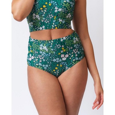 Cottage Floral/ Basil Reversible Ultra High-Waist Bottom