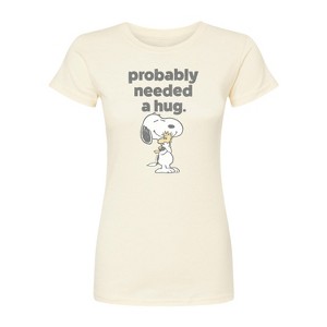 Women's - Peanuts - Snoopy Woodstock Need Hug Fitted Graphic T-Shirt - 1 of 3