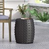 Vynxaria Patio End Tables - 18-Inch Black Lightweight Concrete Side Table - 3 of 4