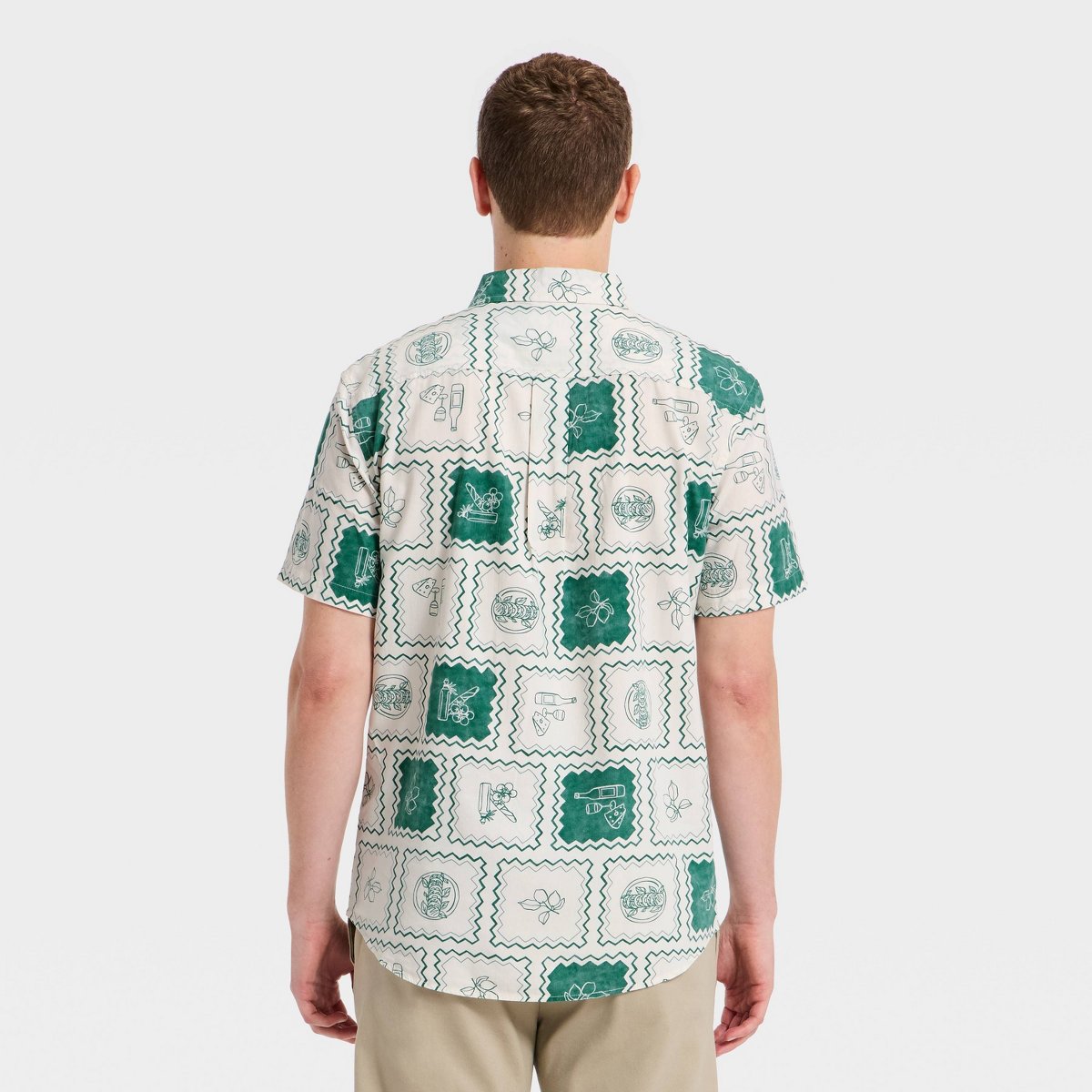Мужские рубашки Goodfellow & Co Men's Short Sleeve Cotton Rayon Point Collar Button-Up Shirt - Goodfellow & Co™ Green M — фото 2