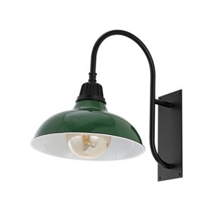 12.25" 1-Light Stanley Farmhouse Industrial LED Gooseneck Arm Outdoor Sconce - JONATHAN Y - 1 of 4