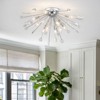LLHZSY 12-Light 30 1/2" Dandelion Firework Crystal Flush Mount Ceiling Lights Fixture-Chrome - 3 of 4