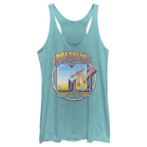 Women's MTV Old School Logo Racerback Tank Top - 1 of 3