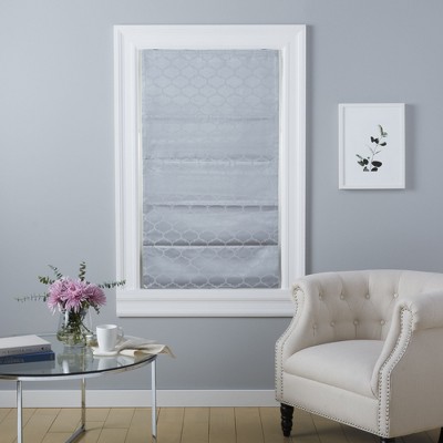 Silver Cordless Blackout Fabric Roman Shade 34" x 64"