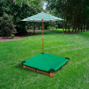 Gorilla Playsets Interlocking Sandbox with Cover and Umbrella - 1 of 4