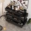 Famapy Modern Black High-Gloss Dresser Chest of Drawers – Tiered Sliding Storage Cabinet - 2 of 4