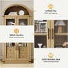 71.4" Tall Farmhouse Arched Bookcase with Doors and Drawers, 15.8" Depth Display Cabinet Storage Shelves Wooden Bookshelf - 3 of 4