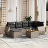 vidaXL Patio Sofa Set with Cushions Outdoor Furniture 7 Piece Poly Rattan - Gray - 2 of 4