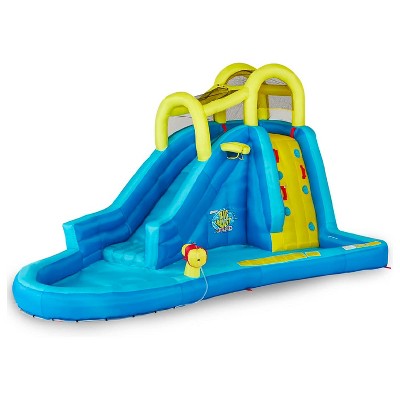 Banzai Inflatable Water Park w/ Climbing Wall, Ball Game & Splash Pool