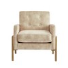 Okak Modern Elegant Tufted Back Upholstered Armchair with Solid Wood Frame,Reading Leisure Chair for Living Rooms,Relaxation Areas - 2 of 4