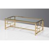Stainless Steel and Glass Coffee Table in Clear/Gold Base - Best Master Furniture - 2 of 2