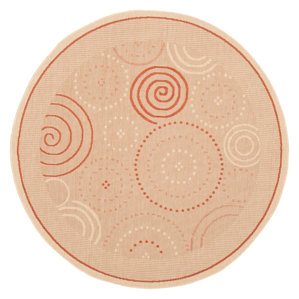 5'3in Round Cannes Patio Rug Natural/Terra - Safavieh