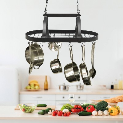 Oil Rubbed Bronze 2-Light Metal Kitchen Pot Rack
