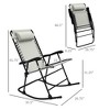 PAGED Outdoor Rocking Chair Set Foldable Beach Chairs with Steel Frame for Porch, Beach, Picnics, Balcony - 2 of 4