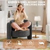 Modern Accent Chair, Barrel Upholstered Chenille Armchair, Round Corners for Living Room - 4 of 4